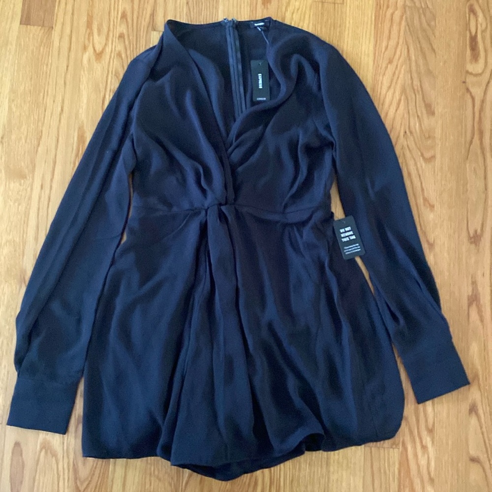 Express black short romper size small. NWT